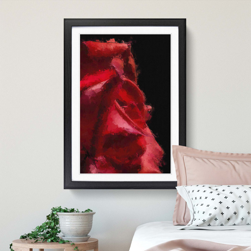 Petals of a Red Rose - Picture Frame Graphic Art Print, Black Framed, 65cm H x 48cm W x 2cm D