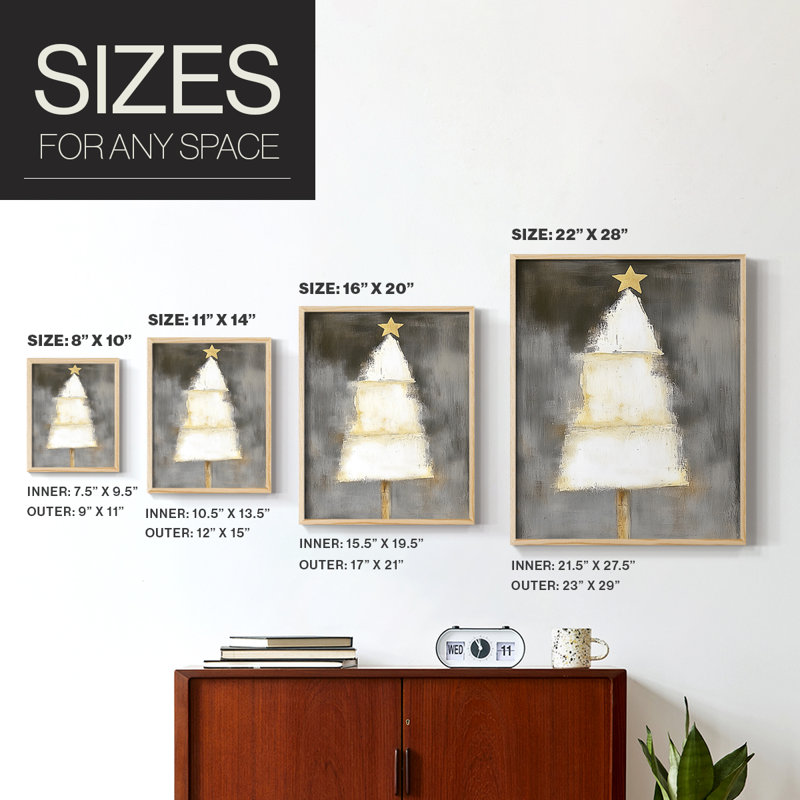 «Christmas Holiday Art» DCCLxxx, reproduction encadrée - bois massif, H 15 po x l 12 po, Naturel