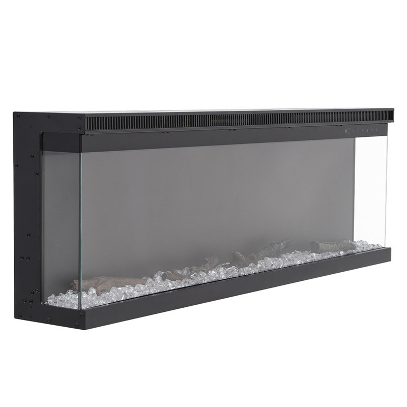 Metro Lane Black Electric Fireplace with 5120 BTU, 43.9cm H x 178cm W x 20cm D