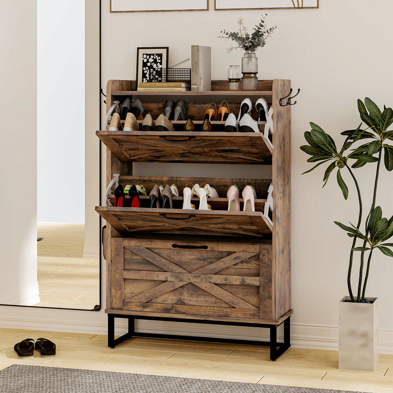 Rangement à chaussures 24 paires, Brun rustique