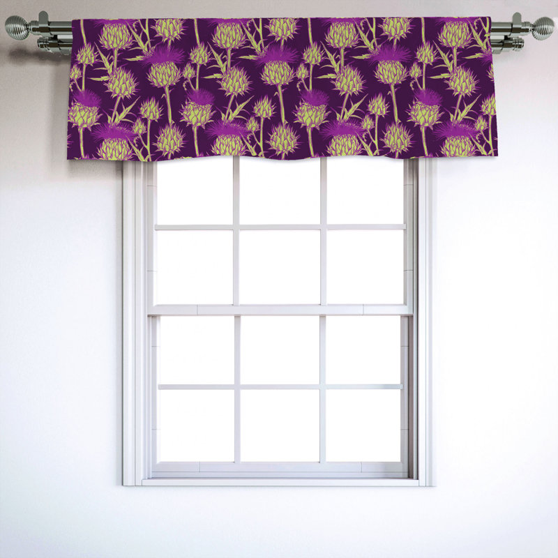 Sateen Floral Ruffled Window Valance