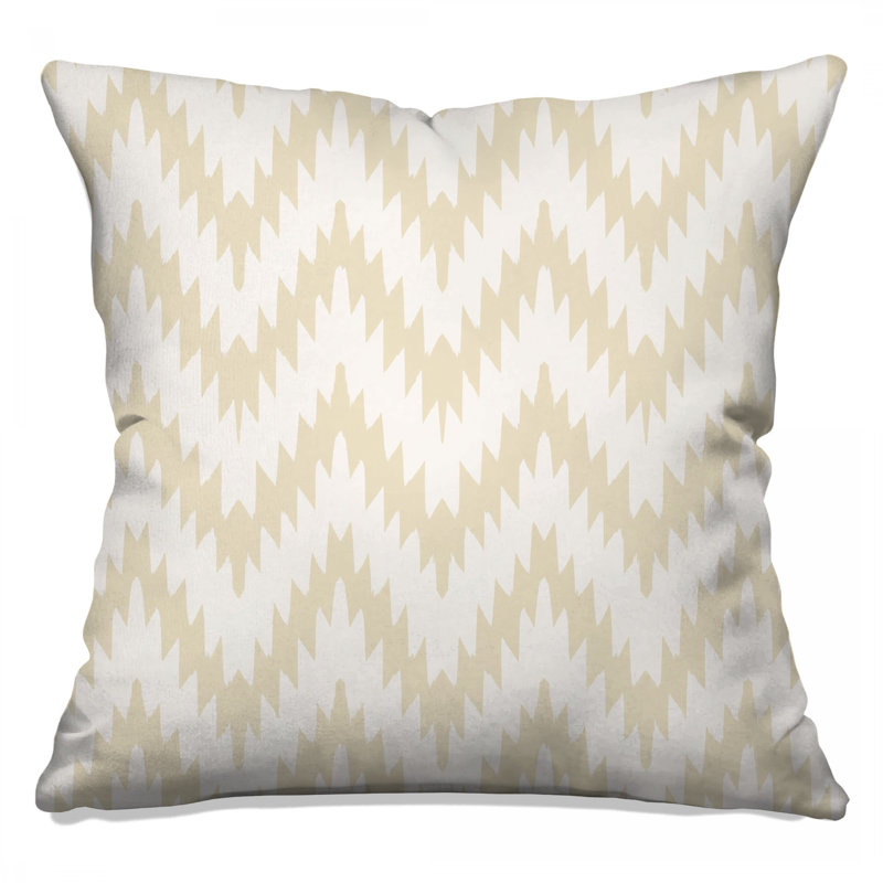 Beige Zigzag Pattern Double Sided Throw Pillows, 20 x 20 inches