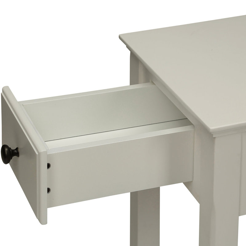 Table d'appoint rectangulaire blanche avec tiroir - et pièce fonctionnelle en bois massif rehaussant la beauté de votre espace de vie