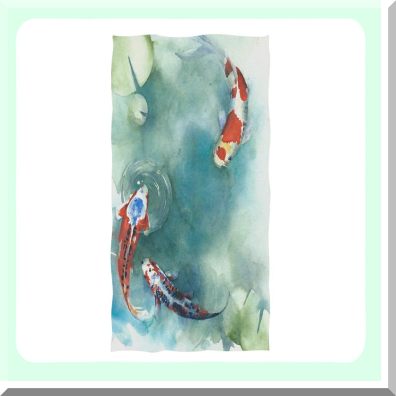 Koi Serenity Ultra Soft Hand Towel - Perfect for Bath, Hotel, Gym, Spa, Beach, and Exercise (16 x 30)
