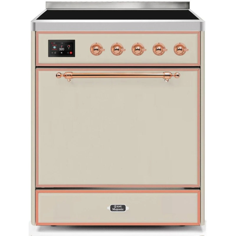 ILVE Majestic II 30 in Induction Range, Antique White/Copper