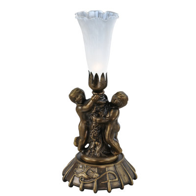 Twin Cherub Torchiere Table Lamp