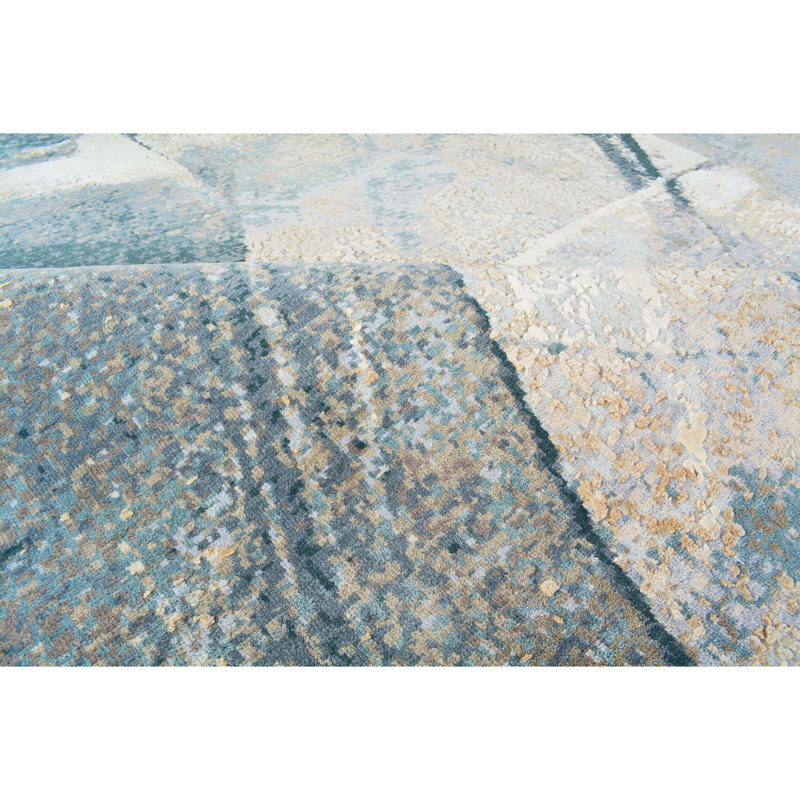 Abstract Area Rug in Blue/Gray/Beige, null, Rectangle 8' x 10'