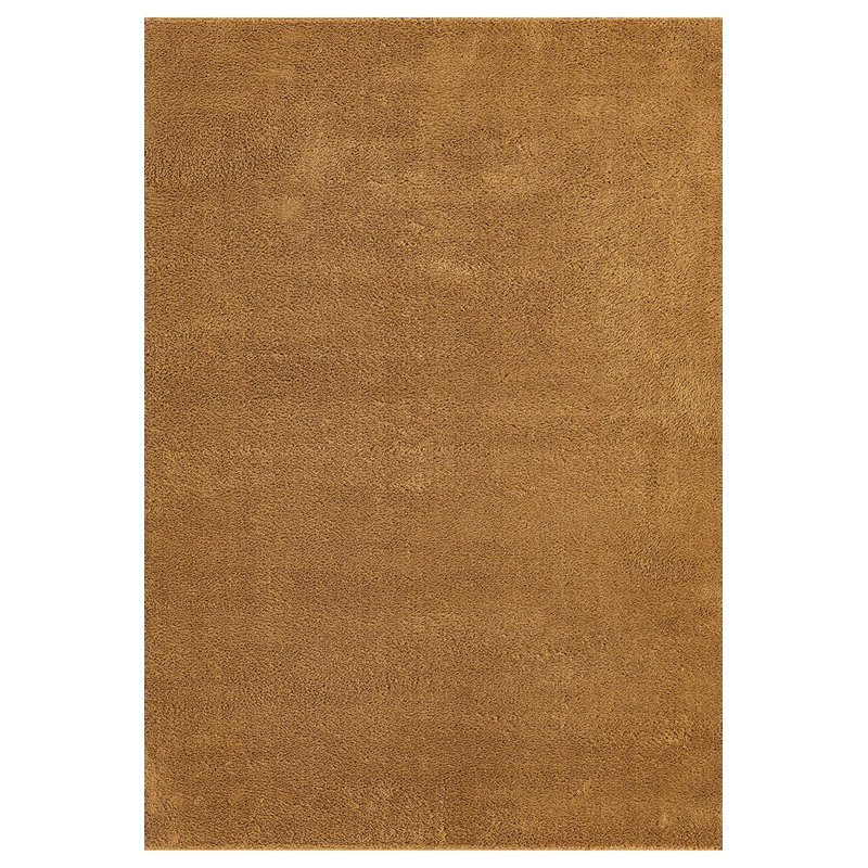 Taeler Washable Modern Living Room Rug Polyester Plain Indoor Area Rug with Low Pile - Anti-Slip Felt Backing Carpet Bedroom-Hallway, Gold