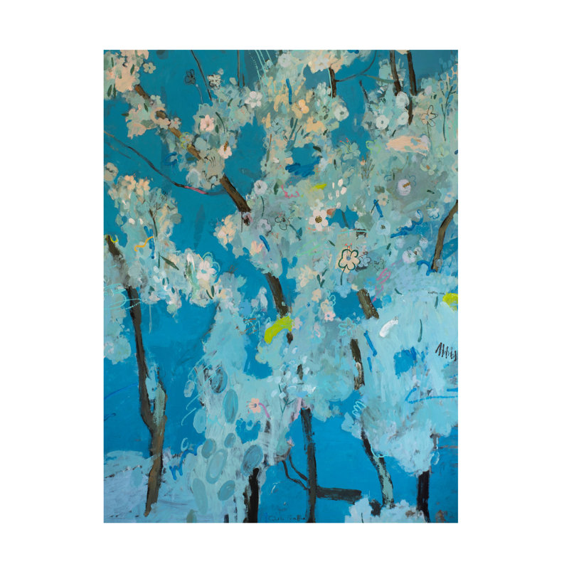 Art mural sur toile tendue - "Cherry Blossom" Glib Franko pour décoration de salon, de chambre à coucher ou de bureau - 18 x 24