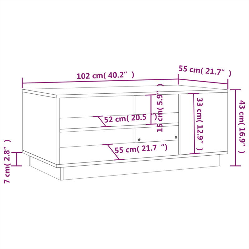 Coffee Table 102x55x43 cm Engineered Wood, Concrete Grey