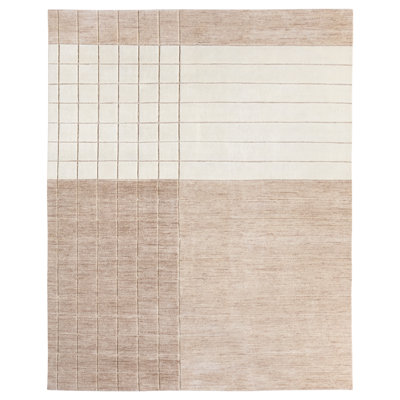 Jaipur Living Dommel LNM01 Handknot Geometric Ivory/Tan Area Rug (6'X9')