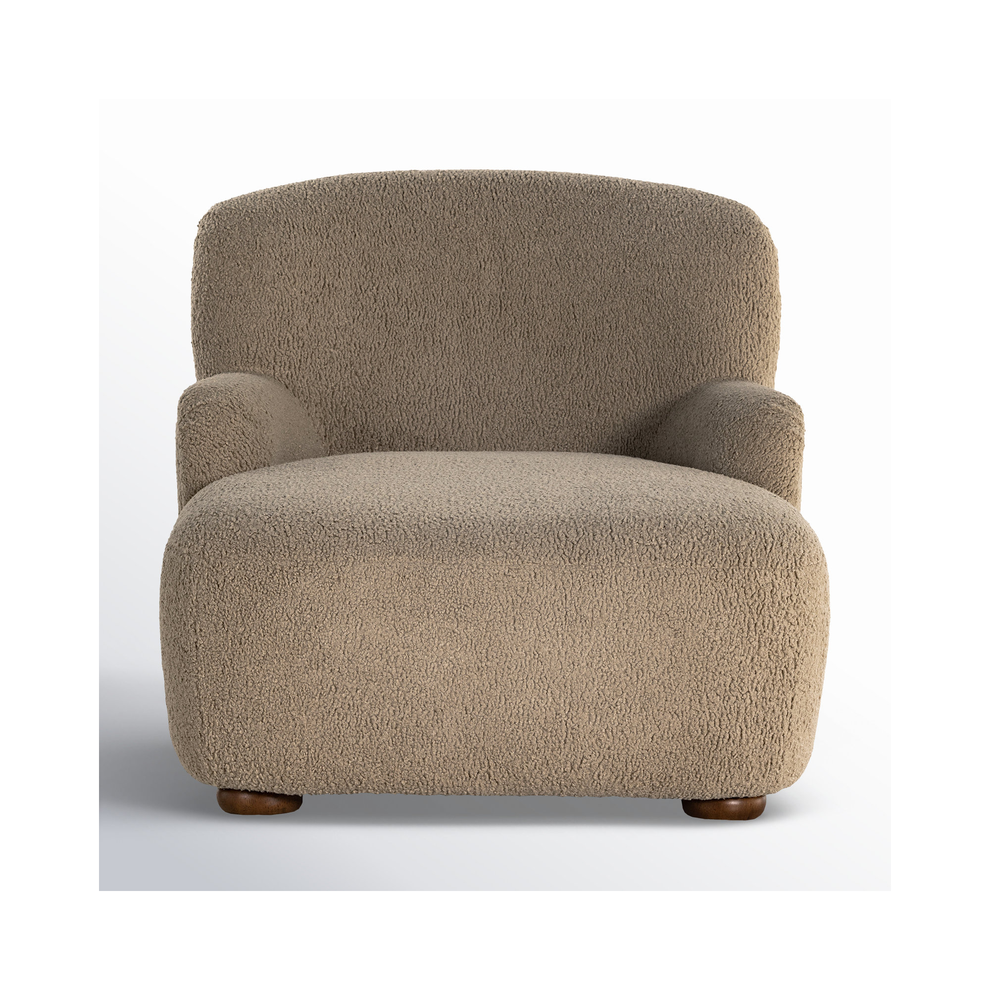 Alura 36" W Lounge Chair, Toast Faux Sheepskin