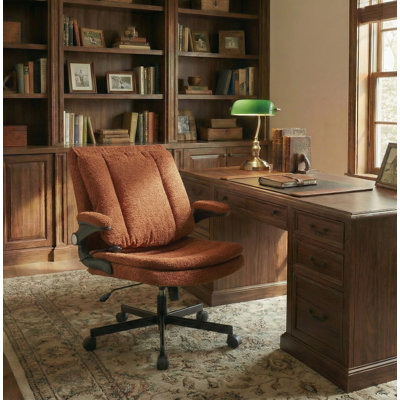 Ergonomic Cross-Legged Office Chair  With Adjustable Armrest& 360° Swivel For Home Office，350lbs Capacity