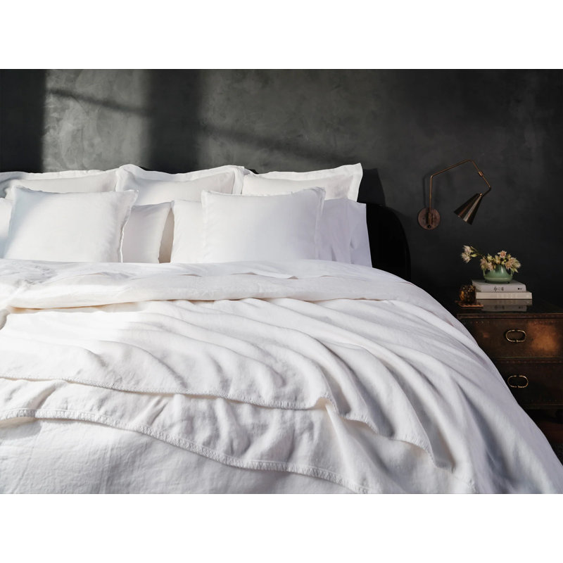 Organic Relaxed Linen Standard Duvet Cover, Alpine White, Full/Queen Duvet Cover