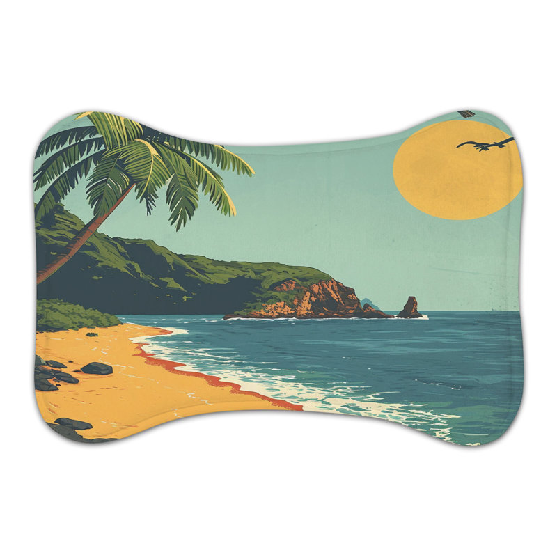 Classic Beach Views - Tapis d'alimentation en forme d'os