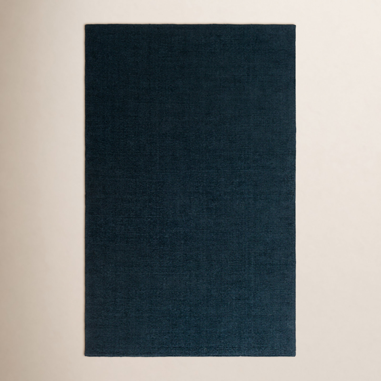 Crowe Dark Blue Hand-Woven Wool Rug, Rectangle 5' x 8'