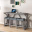 Ensemble de table de bar avec prise de courant, ensemble de table de bar et de chaises, ensemble de table de salle à manger 4 pièces, ensemble de table de petit déjeuner industriel, pour salon, salle à manger, salle de jeux
