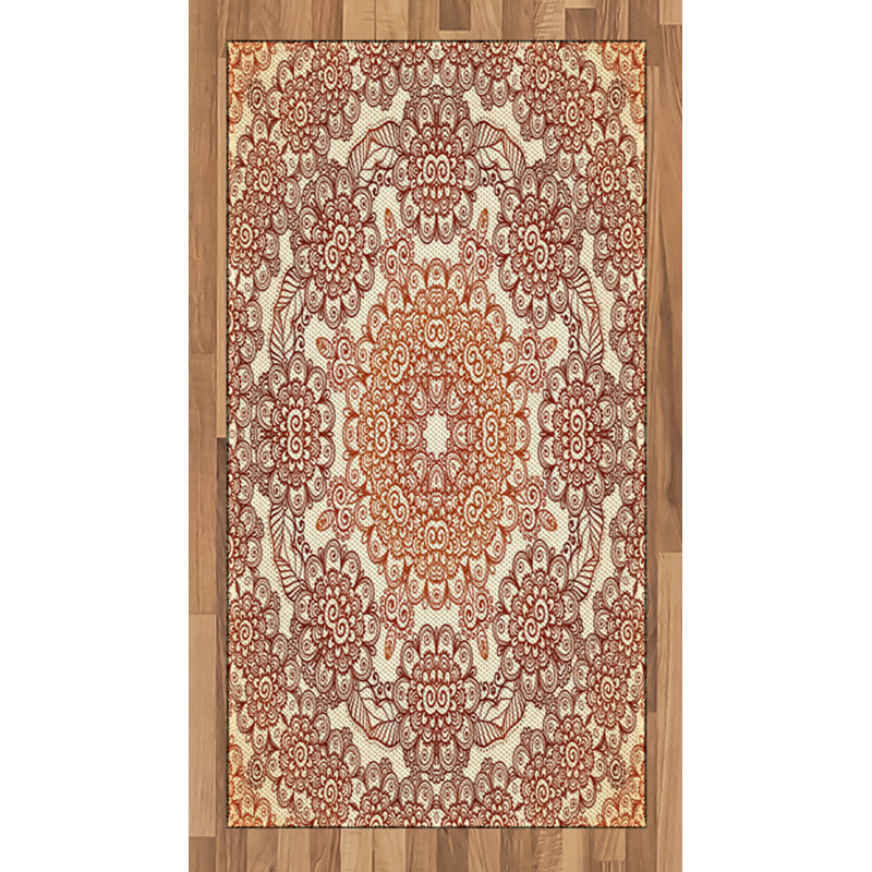 Ethnic High Density Long Fiber Poly Threads Decorative Area Rug Carpet, Rectangle 2'7" x 5'