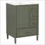 Meuble-lavabo moderne 24 po avec lavabo en céramique, porte à fermeture douce, 3 tiroirs, poignées dorées et support de porte-1321843384