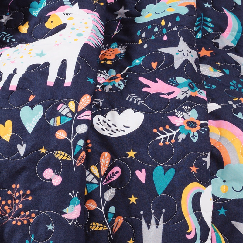 Jeté de licorne en polyester, Bleu marine