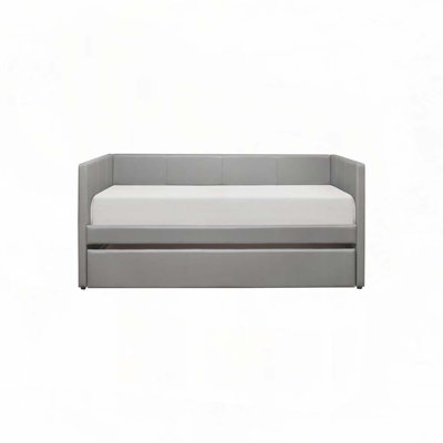 Faux Leather Upholstered Daybed with Trundle