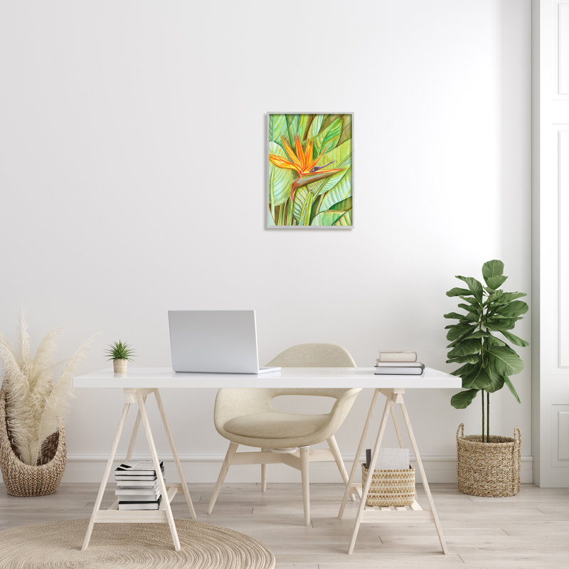 Fleur oiseau de paradis, H 20 po x l 16 po x P 1,5 po, Estampe numérique Farmhouse