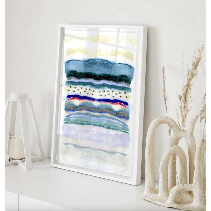 Seaside Stripe By Kristi Kohut, White Wood, 18" H x 24" W