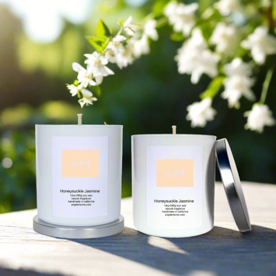 A:H Honeysuckle Jasmine Scented Tumbler Candle with Glass Holder