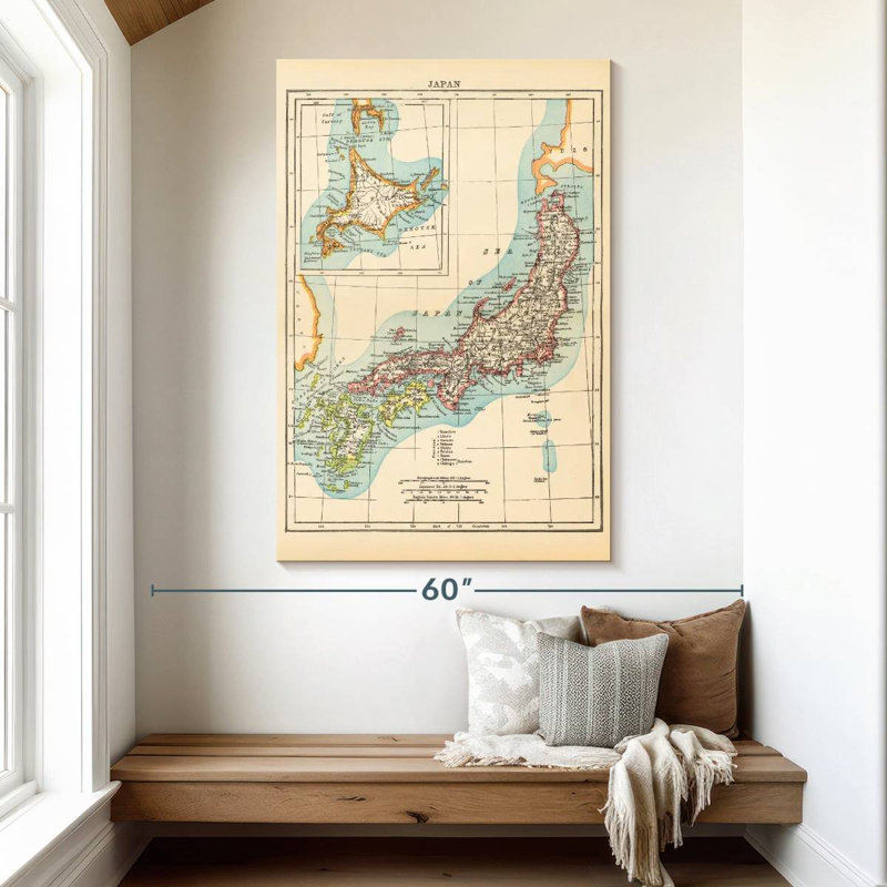 Aliaz Map Of Japan, 51" H x 34" W