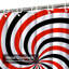 Rideau de douche rouge avec spirale rouge et noir avec 12 crochets-846697633