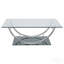 Ensemble de table basse chromée 2 pièces avec dessus en verre