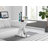 Edzard Chrome & White High Gloss Dining Table Set with 4 Luxury Faux Leather Dining Chairs-646645098