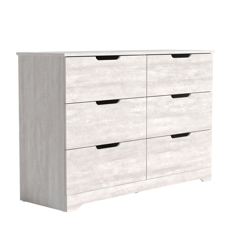 Commode 6 tiroirs Aroob, Chêne gris cendré