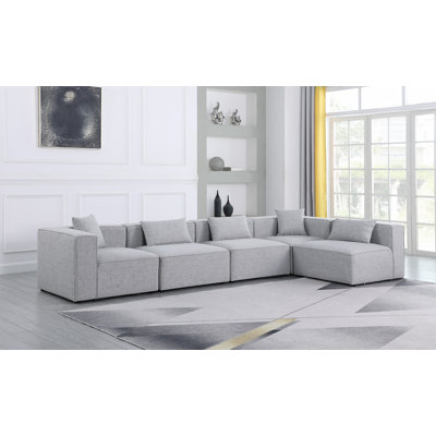Cube Upholstered L-Shaped Sectional Reversible
