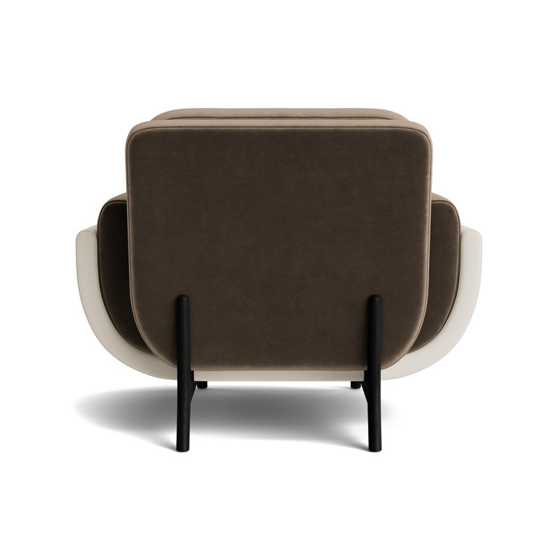 Regatta Chair, Velvet - Otter/Greenwich Leather - Cream, Black