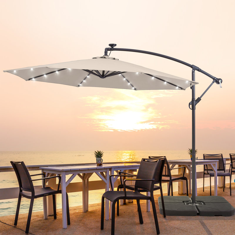 Parasol en porte-à-faux 10 pi Asyra, Beige