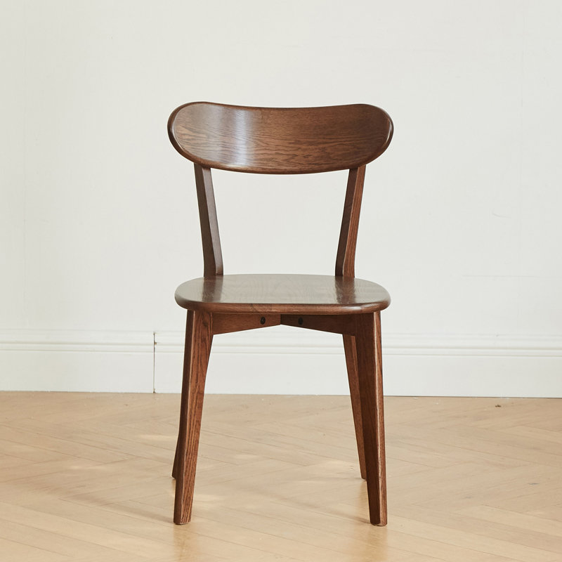 Chaise 100% bois massif, chaise d'appoint en bois de chêne massif, Noyer