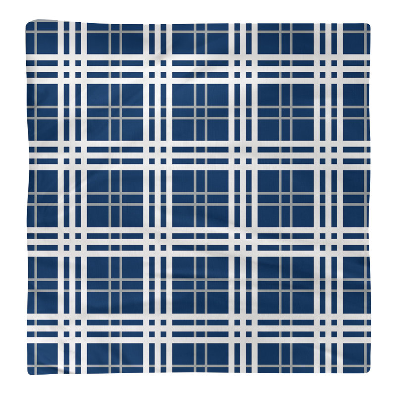 Plaid Square Napkin, 22" L x 22" W, Cotton, Speed Blue/White/Gray