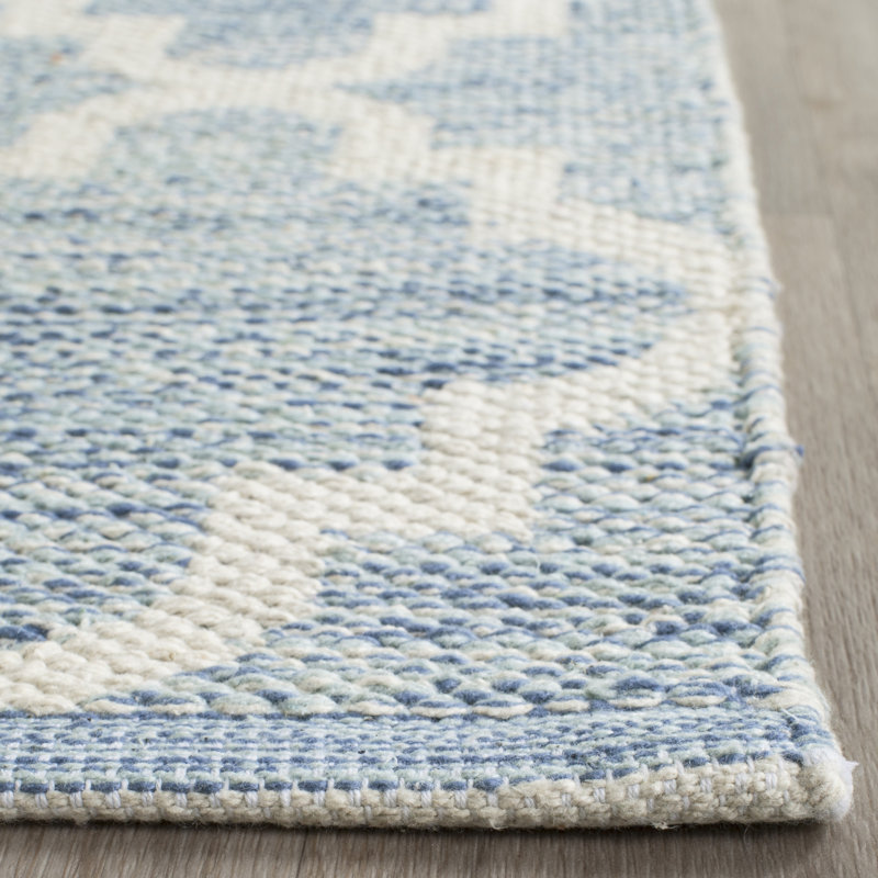 Tapis géométrique en coton tissé à la main Lockbourne, Rectangle 6 pi x 9 pi
