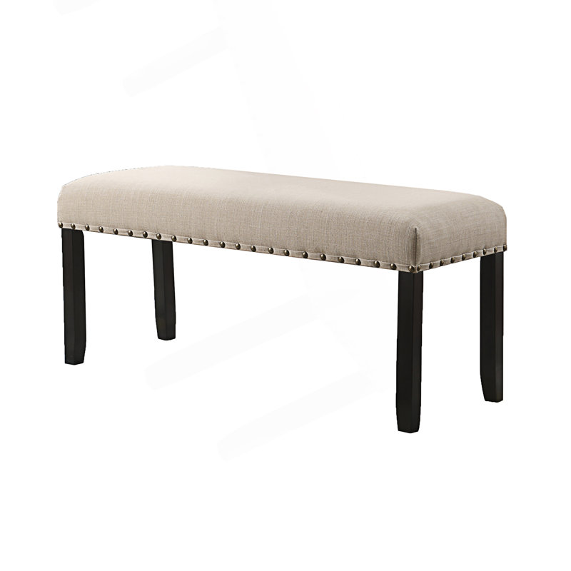 Dining Bench With Nailhead Trim, Tan