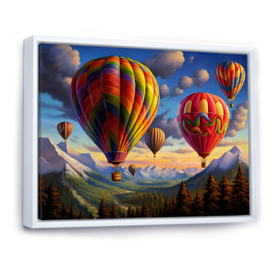 «Colorful Hot Air Ballon Whimsical», reproduction sur toile