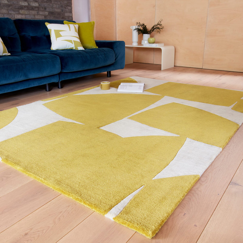 Morphis Hand Tufted Recycled P.E.T Yellow Rug, Rectangle 200 x 290cm