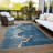 Machine Washable Indoor/Outdoor Xhevrie Navy Rug-1435283635