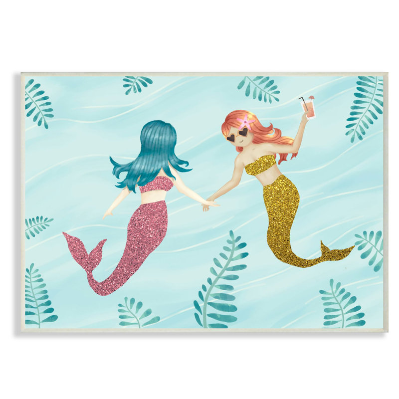 «Reposa Mermaid Hangout Art», H 13 po x l 19 po x P 0,5 po, Plaque murale