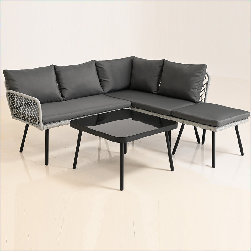 4 - Person Patio Dining Set Rectangular Table with Cushions Included