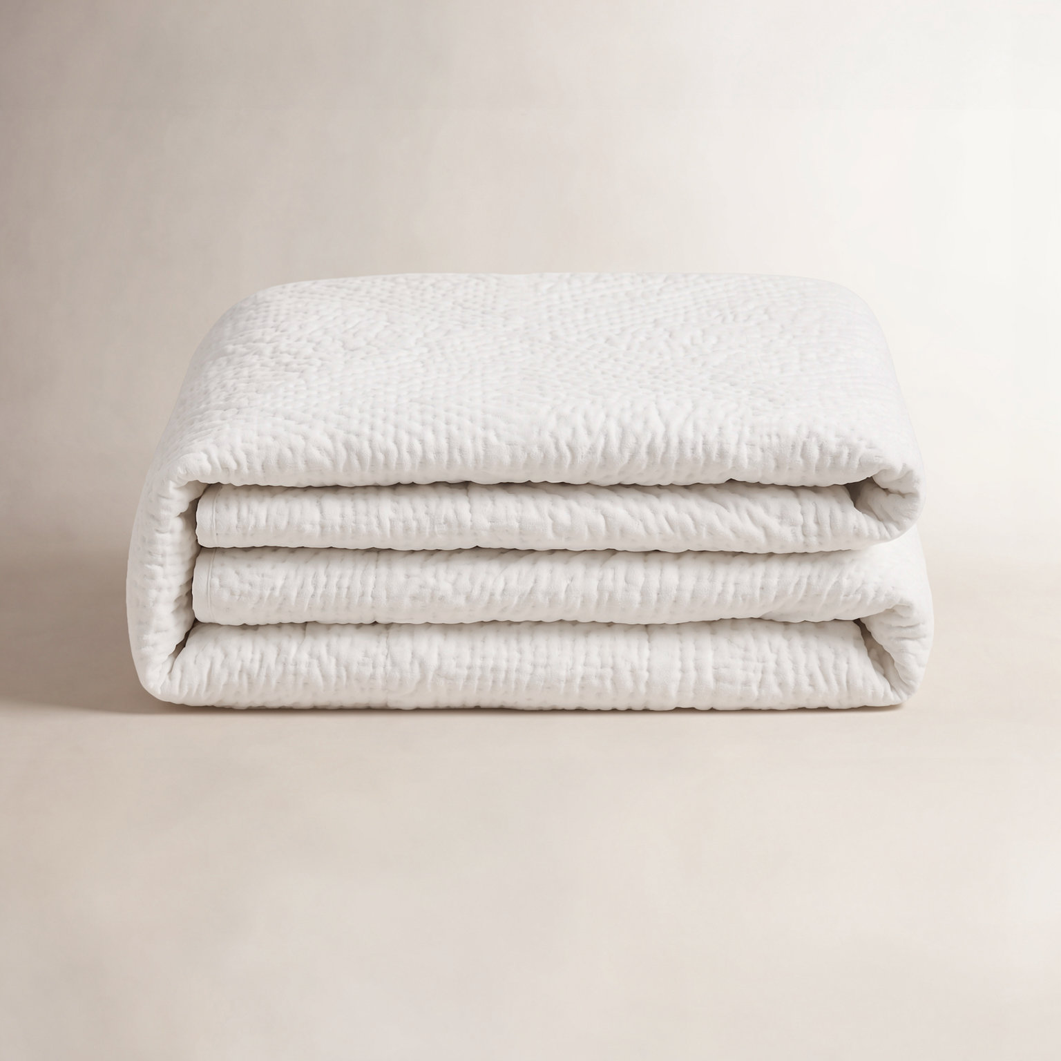 Fieldway Cotton Quilt Set, Ivory, King Quilt