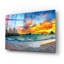 «Bateau pirate naviguant au coucher du soleil» par Ezra Tanner, art mural en verre acrylique-984193632