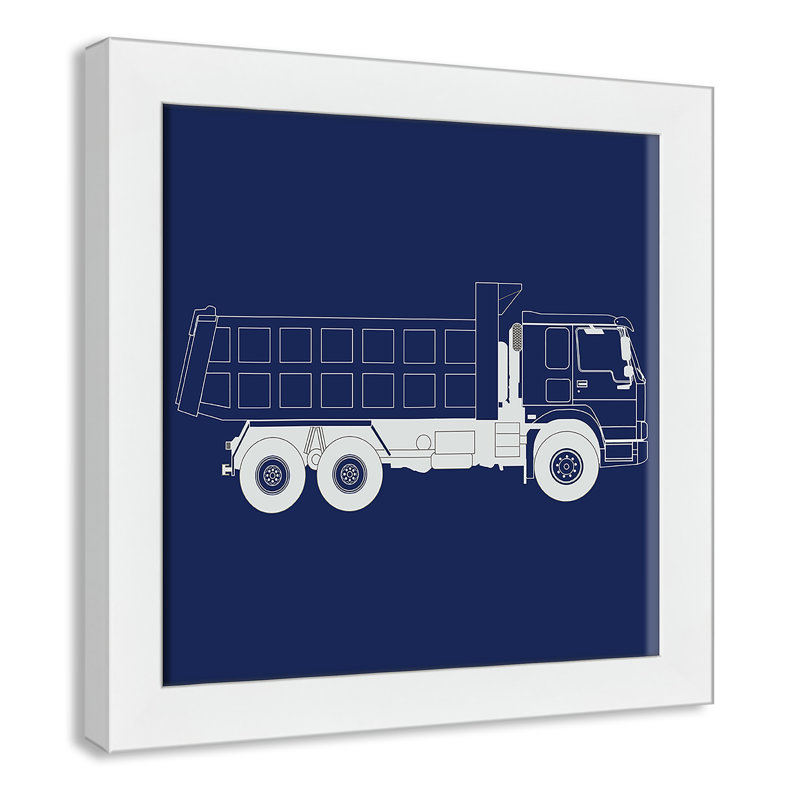 Art encadré Wild Camions, H 12 po x l 12 po x P 0,6 po, Encadré plat blanc
