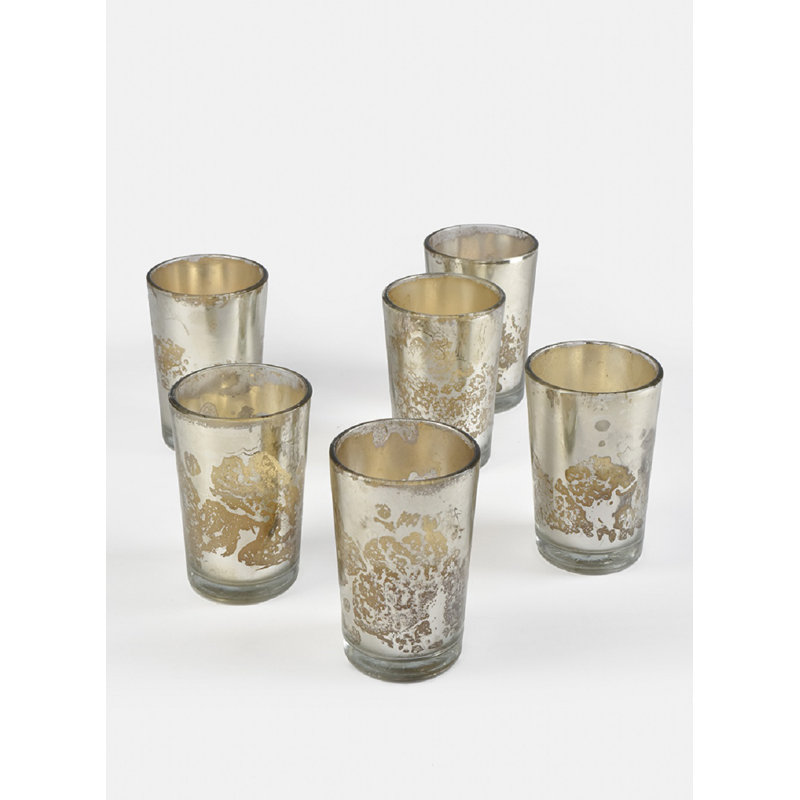 Ensemble de 36 petites votives en verre prérempli, Silver 