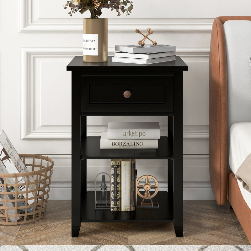 Table de chevet Solenne, Noir
